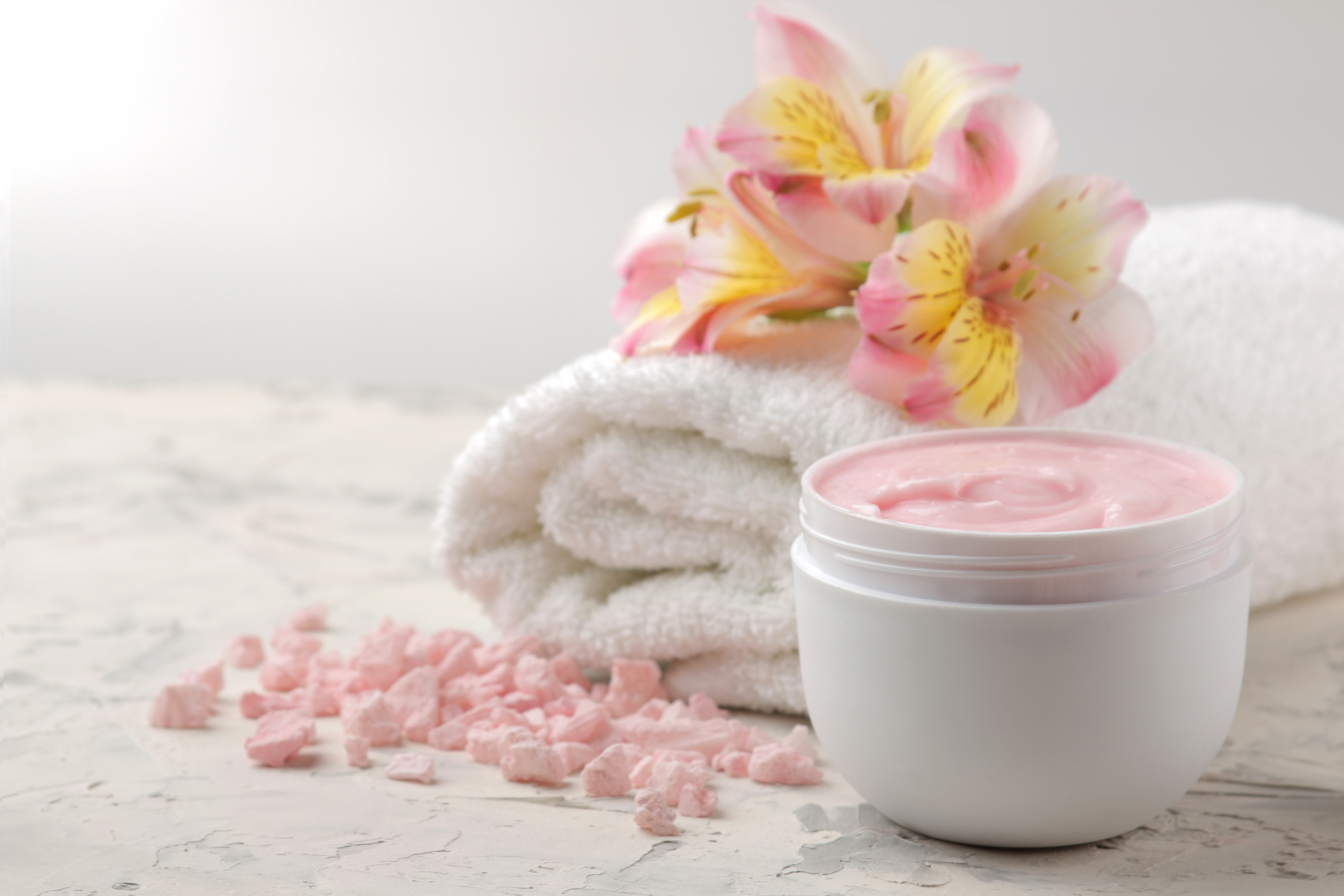 Spa Composition with Soap, Towel and Body Scrub